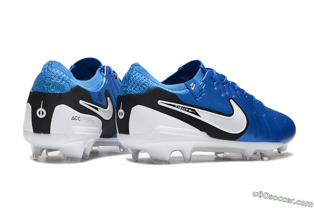 Nike Tiempo Legend 10 Elite FG Firm Ground Soccer Cleats - Blue/White/Black 6
