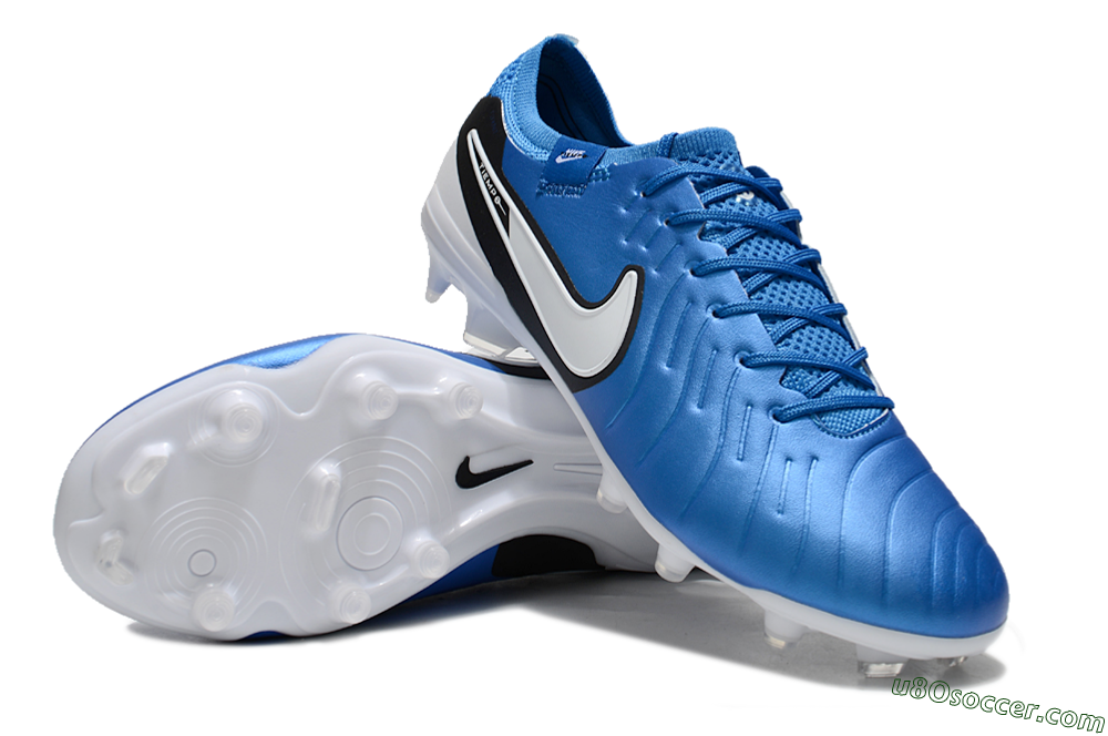 Nike Tiempo Legend 10 Elite FG Firm Ground Soccer Cleats - Blue/White/Black 3
