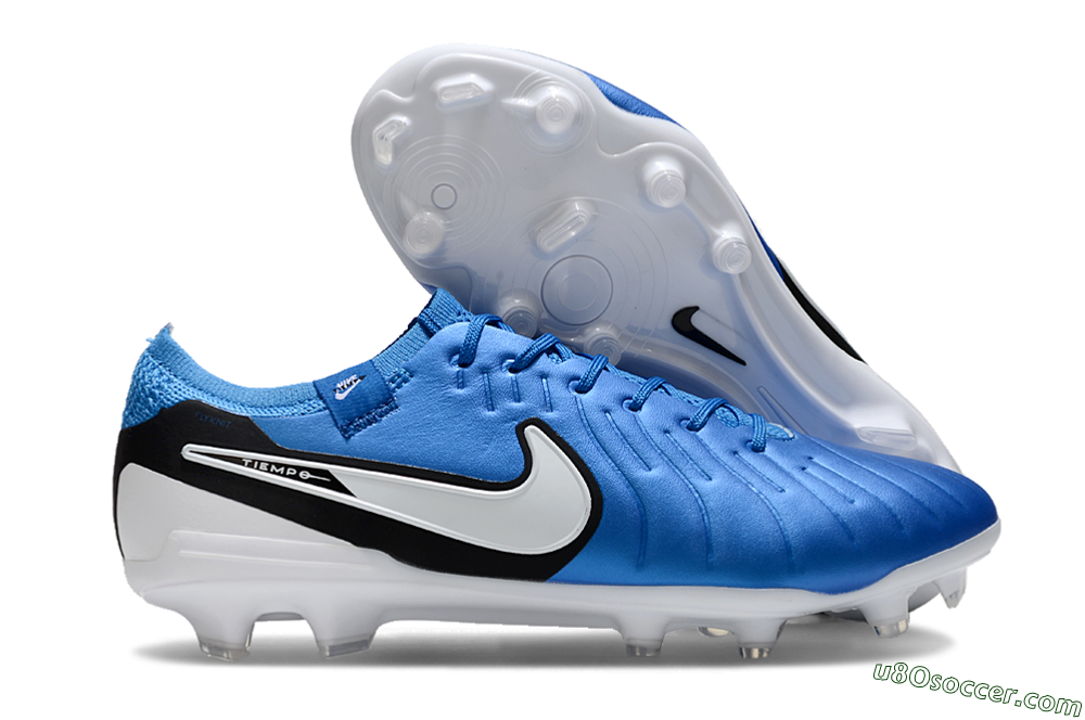 Nike Tiempo Legend 10 Elite FG Firm Ground Soccer Cleats - Blue/White/Black 1