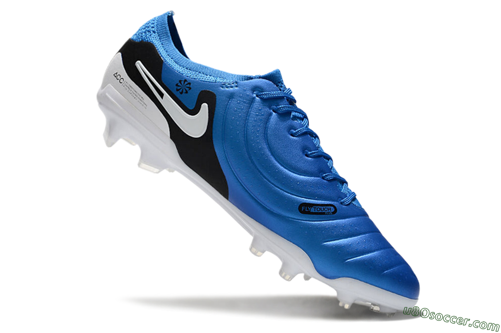 Nike Tiempo Legend 10 Elite FG Firm Ground Soccer Cleats - Blue/White/Black 4
