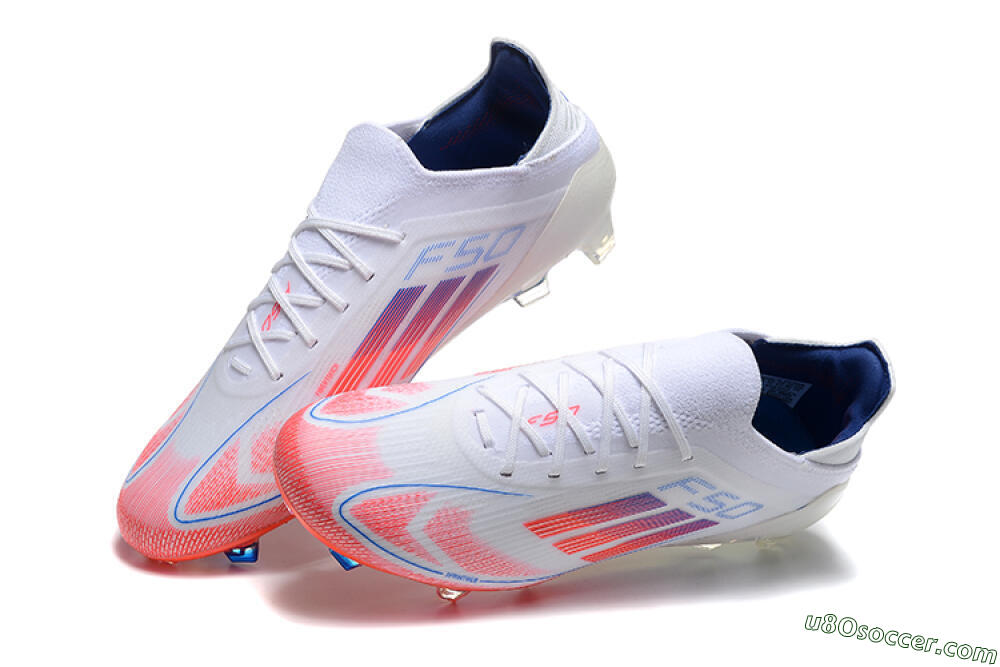 Adidas F50 Elite FG Firm Ground Soccer Cleats - White/Red/Blue 3
