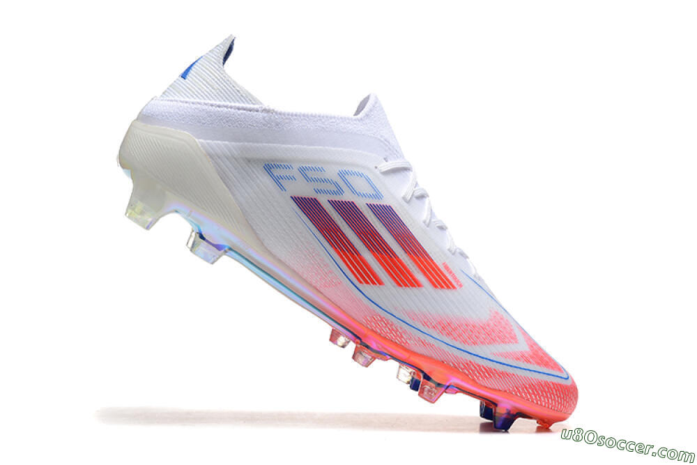 Adidas F50 Elite FG Firm Ground Soccer Cleats - White/Red/Blue 4