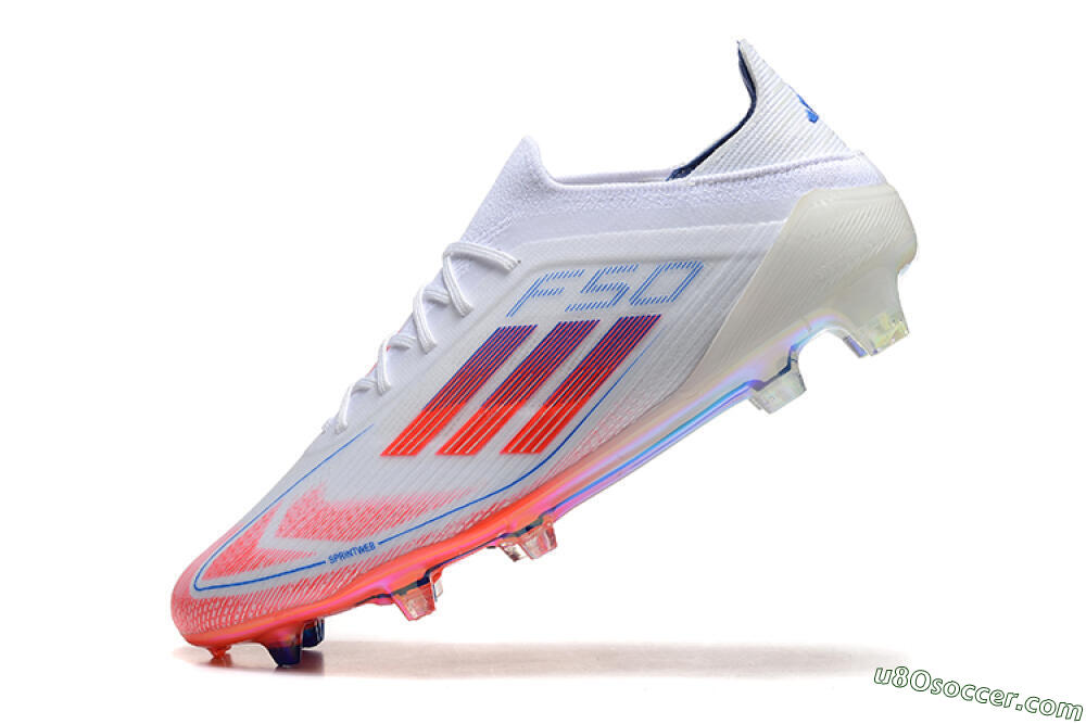 Adidas F50 Elite FG Firm Ground Soccer Cleats - White/Red/Blue 5