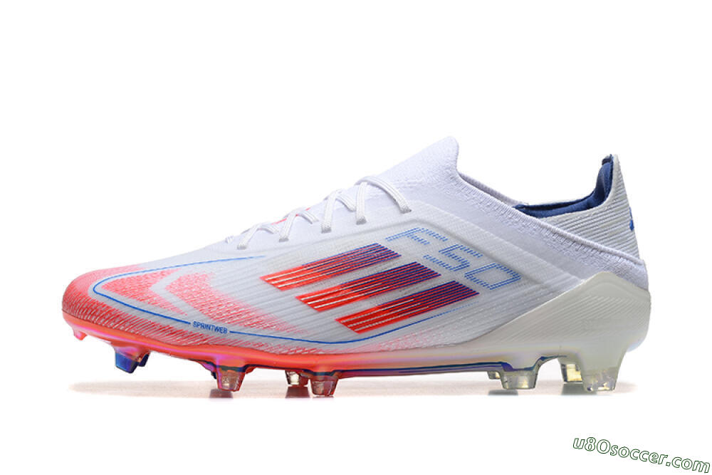 Adidas F50 Elite FG Firm Ground Soccer Cleats - White/Red/Blue 2