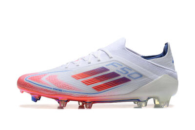 Adidas F50 Elite FG Firm Ground Soccer Cleats - White/Red/Blue