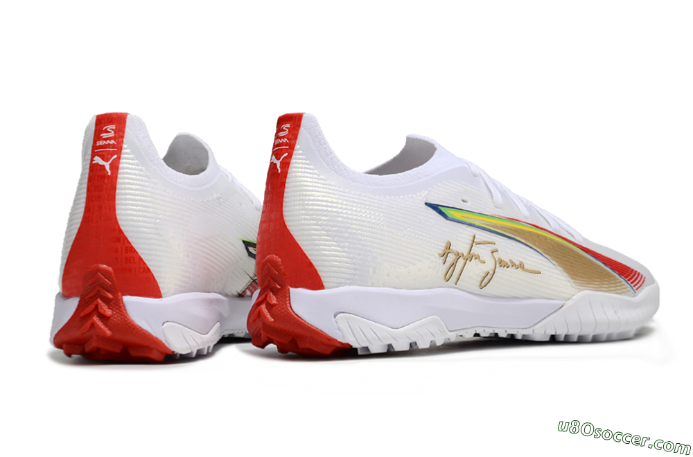 Puma Ultra Ultimate TF Artificial Turf Soccer Shoes - White/Red/Yellow 6