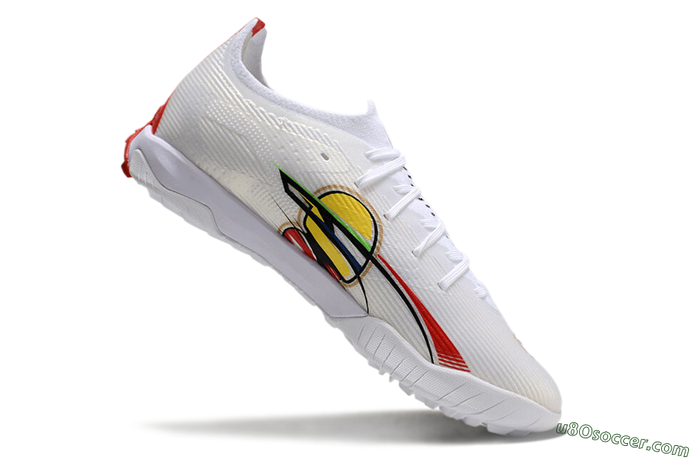 Puma Ultra Ultimate TF Artificial Turf Soccer Shoes - White/Red/Yellow 4