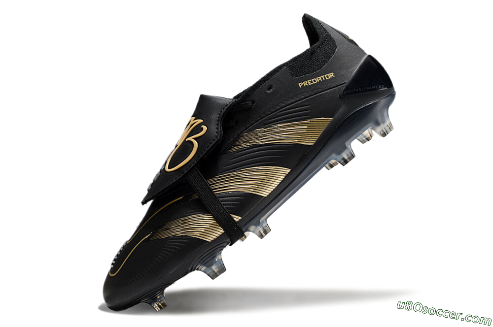 Adidas Predator Elite Foldover Tongue FG Firm Ground Soccer Cleats - Black/Gold/Blue 5