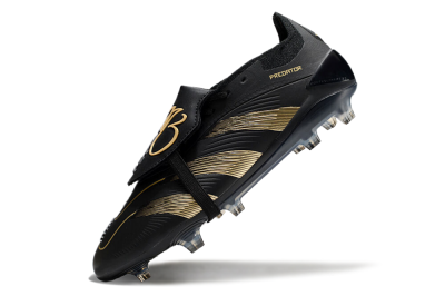 Adidas Predator Elite Foldover Tongue FG Firm Ground Soccer Cleats - Black/Gold/Blue