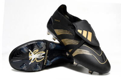 Adidas Predator Elite Foldover Tongue FG Firm Ground Soccer Cleats - Black/Gold/Blue