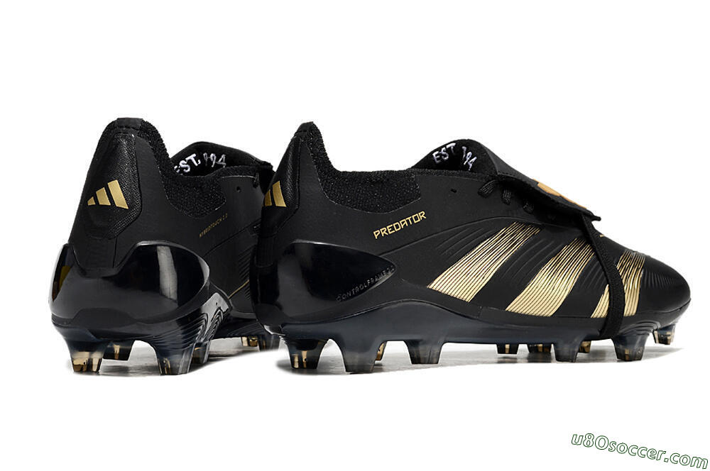 Adidas Predator Elite Foldover Tongue FG Firm Ground Soccer Cleats - Black/Gold/Blue 6