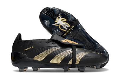 Adidas Predator Elite Foldover Tongue FG Firm Ground Soccer Cleats - Black/Gold/Blue