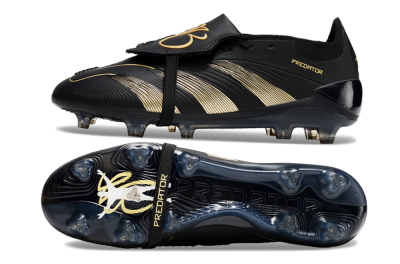 Adidas Predator Elite Foldover Tongue FG Firm Ground Soccer Cleats - Black/Gold/Blue