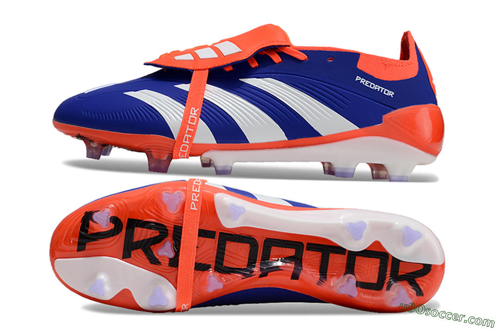 Adidas Predator Elite Foldover Tongue FG Firm Ground Soccer Cleats - Blue/White/Red 0