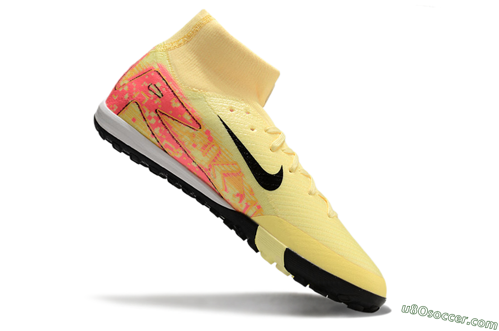 Nike Air Zoom Mercurial Superfly 10 Elite TF Artificial Turf Soccer Shoes - Yellow/Pink/Black 4