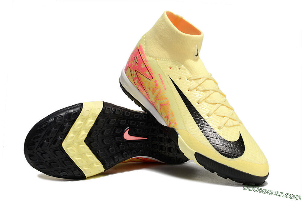 Nike Air Zoom Mercurial Superfly 10 Elite TF Artificial Turf Soccer Shoes - Yellow/Pink/Black 3