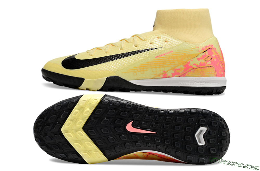 Nike Air Zoom Mercurial Superfly 10 Elite TF Artificial Turf Soccer Shoes - Yellow/Pink/Black 0