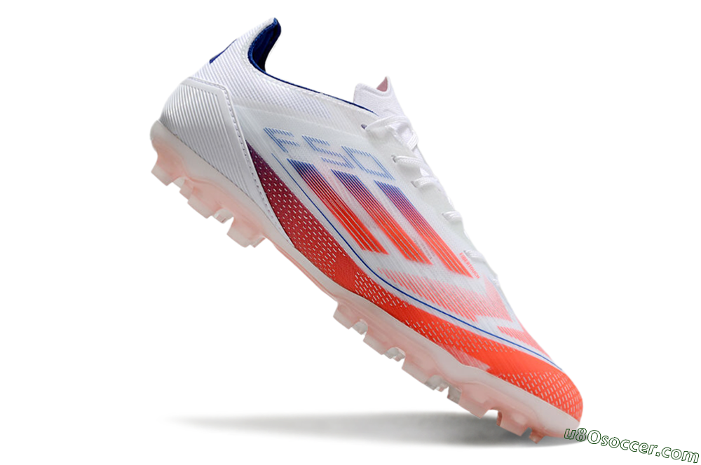 Adidas F50 Elite AG Artificial Grass Soccer Cleats - White/Red/Blue 4
