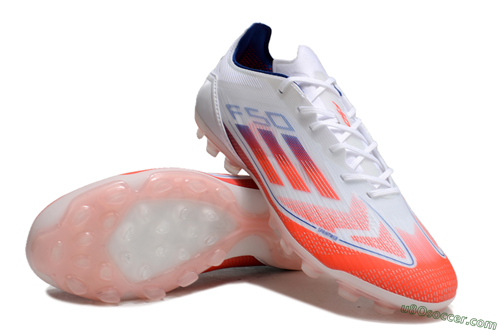 Adidas F50 Elite AG Artificial Grass Soccer Cleats - White/Red/Blue 3