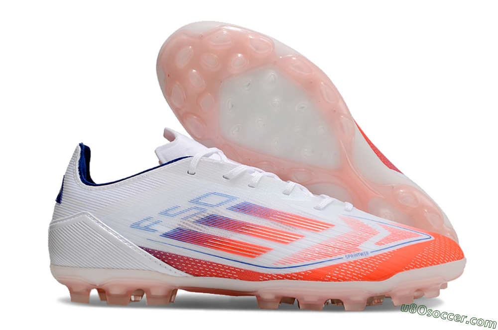 Adidas F50 Elite AG Artificial Grass Soccer Cleats - White/Red/Blue 1