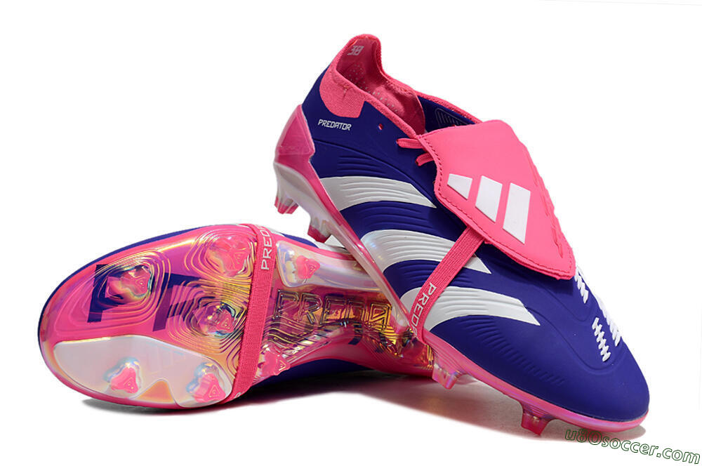 Adidas Predator Elite Foldover Tongue FG Firm Ground Soccer Cleats - Blue/White/Pink/Gold 3