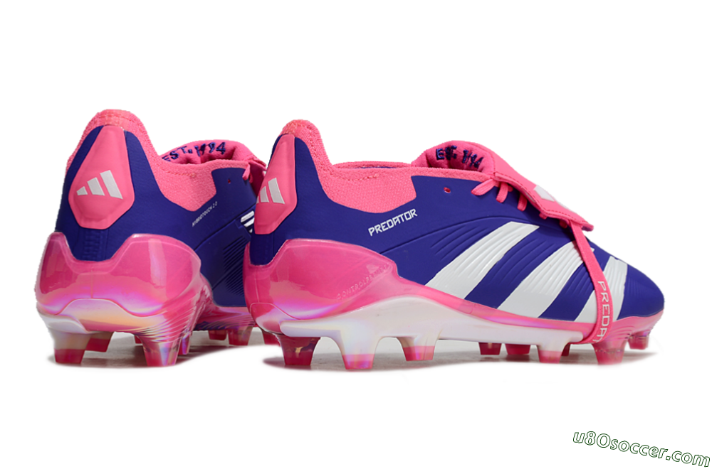 Adidas Predator Elite Foldover Tongue FG Firm Ground Soccer Cleats - Blue/White/Pink/Gold 6