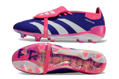 Adidas Predator Elite Foldover Tongue FG Firm Ground Soccer Cleats - Blue/White/Pink/Gold