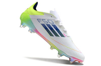 Adidas F50 Elite SG Soft Ground Soccer Cleats - White/Pink/Yellow/Blue