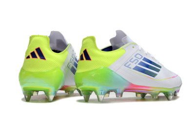 Adidas F50 Elite SG Soft Ground Soccer Cleats - White/Pink/Yellow/Blue