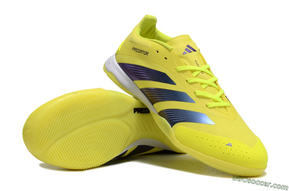 Adidas Predator 24 Elite IC Indoor & Futsal Soccer Shoes - Yellow/Blue/White 3