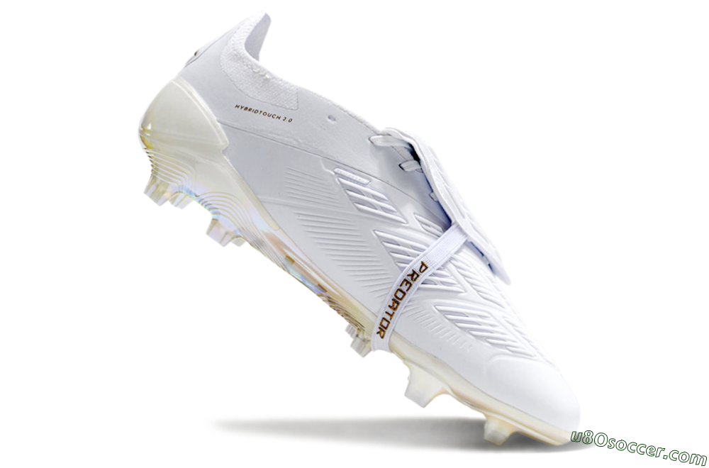 Adidas Predator Elite Foldover Tongue FG Firm Ground Soccer Cleats - White/Gold/Beige 4