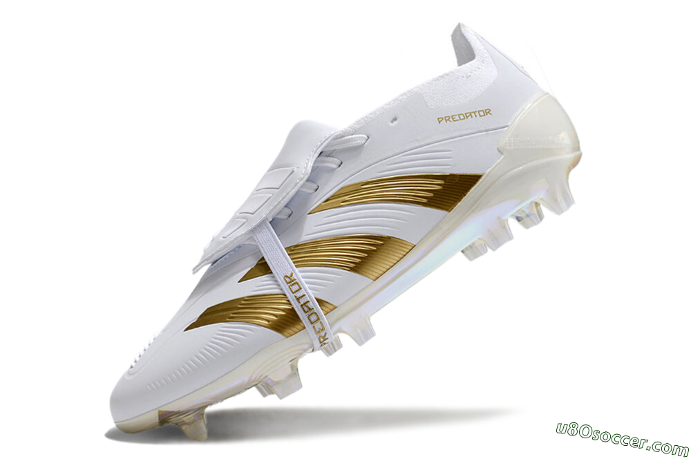 Adidas Predator Elite Foldover Tongue FG Firm Ground Soccer Cleats - White/Gold/Beige 5