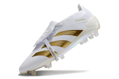 Adidas Predator Elite Foldover Tongue FG Firm Ground Soccer Cleats - White/Gold/Beige