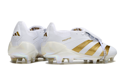 Adidas Predator Elite Foldover Tongue FG Firm Ground Soccer Cleats - White/Gold/Beige