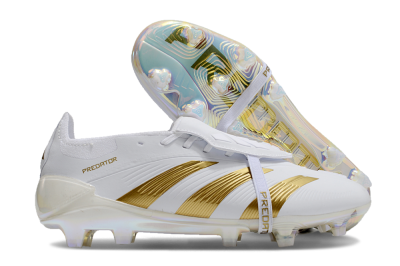 Adidas Predator Elite Foldover Tongue FG Firm Ground Soccer Cleats - White/Gold/Beige