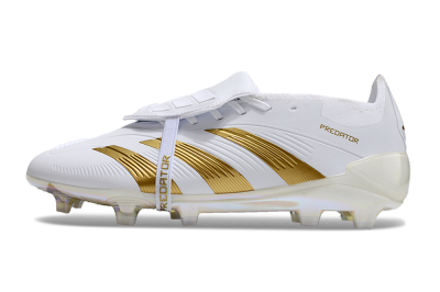 Adidas Predator Elite Foldover Tongue FG Firm Ground Soccer Cleats - White/Gold/Beige