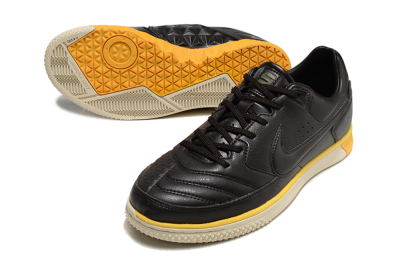 Nike Street Gato IC Indoor & Futsal Soccer Shoes - Black/Yellow/Beige