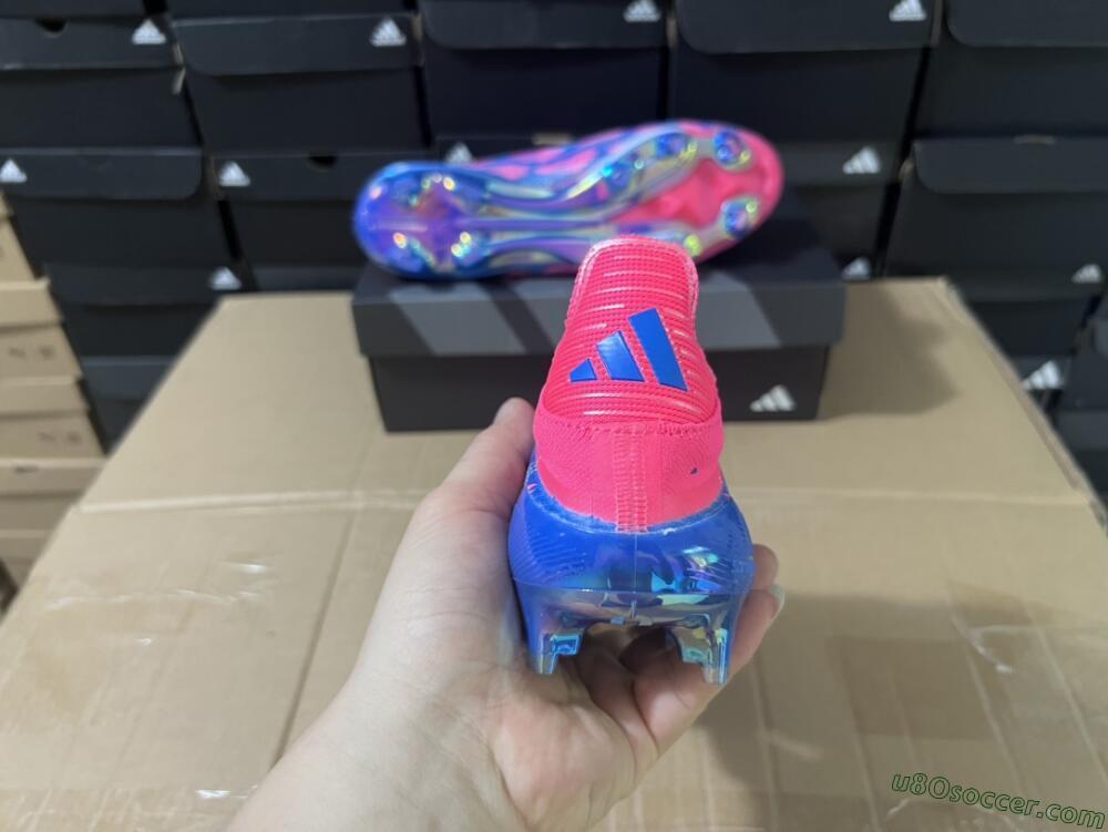 Adidas F50+ Lightstrike Pro Laceless FG Firm Ground Soccer Cleats - Pink/Blue/White