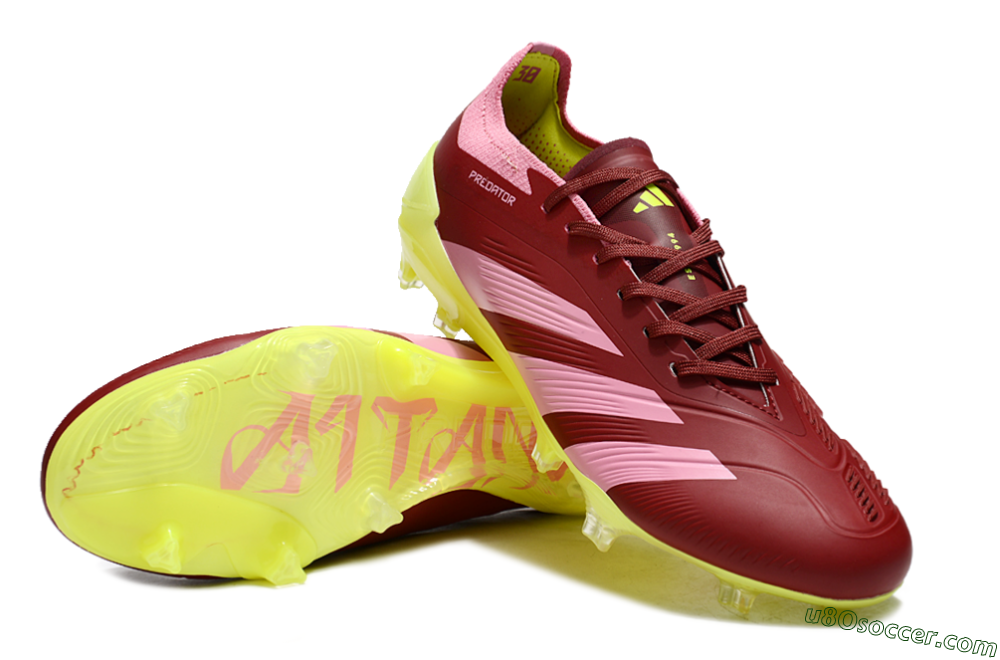 Adidas Predator 24 Elite FG Firm Ground Soccer Cleats - Red/Pink/Yellow 3