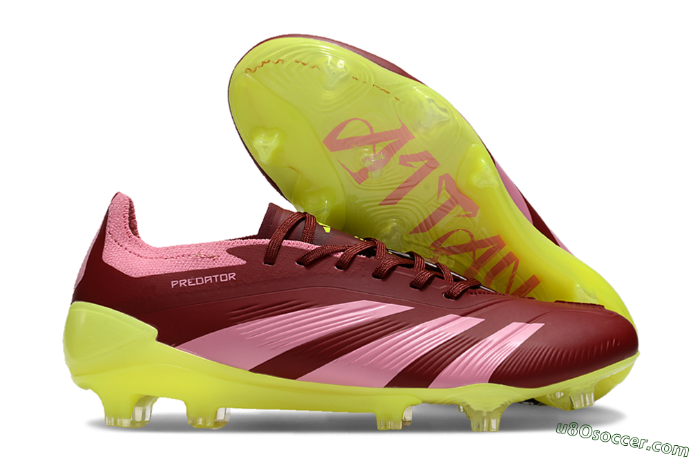 Adidas Predator 24 Elite FG Firm Ground Soccer Cleats - Red/Pink/Yellow 1