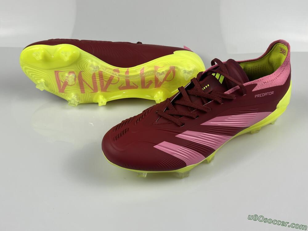 Adidas Predator 24 Elite FG Firm Ground Soccer Cleats - Red/Pink/Yellow