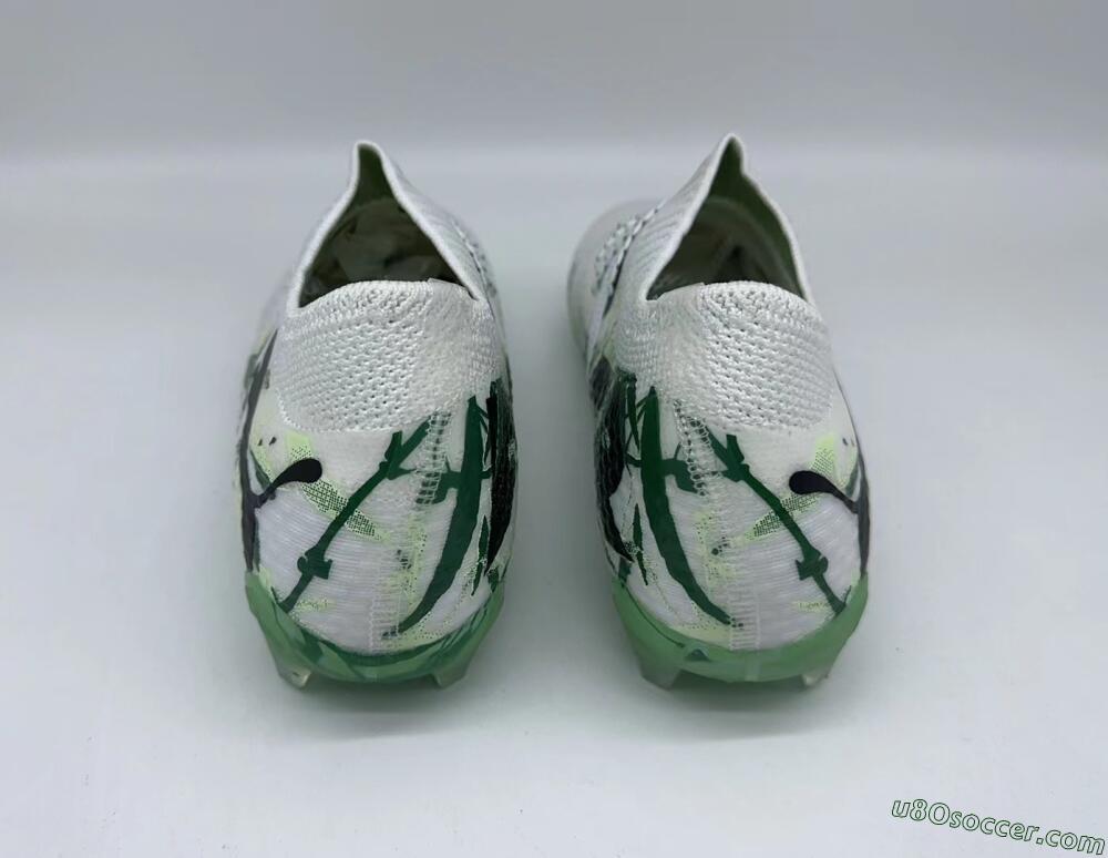 Puma Future 7 Ultimate FG Firm Ground Soccer Cleats - White/Black/Green