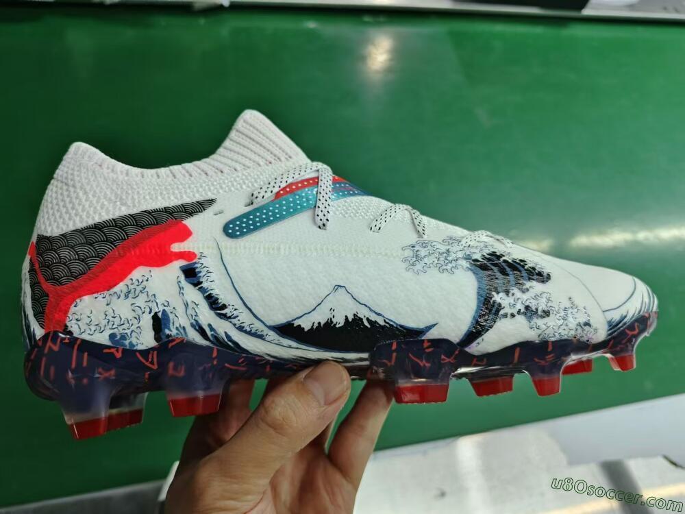 Puma Future Ultimate FG Firm Ground Soccer Cleats - Beige/Blue/Red