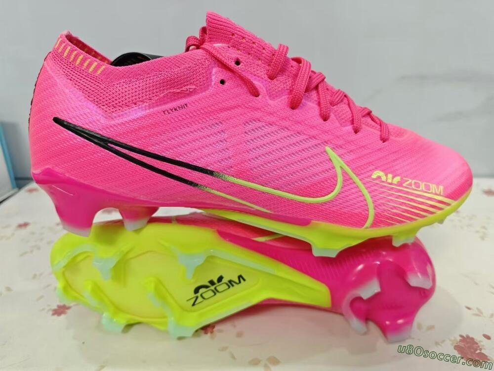 Nike Air Zoom Mercurial Vapor 15 Elite FG Firm Ground Soccer Cleats - Pink/Green/Black