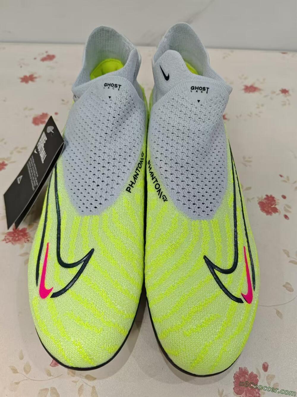 Nike Phantom GX Elite DF FG Firm Ground Soccer Cleats - Green/Pink/Black/White