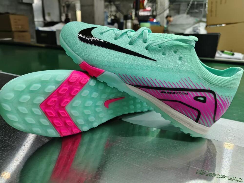 Nike Air Zoom Mercurial Vapor 16 Elite TF Artificial Turf Soccer Shoes - Green/Pink/Black