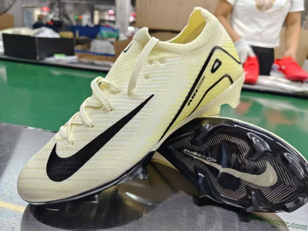 Nike Air Zoom Mercurial Vapor 16 Elite FG Firm Ground Soccer Cleats - Beige/Black/Yellow
