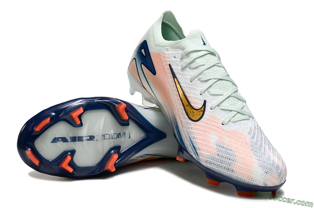 Nike Air Zoom Mercurial Vapor 16 Elite FG Firm Ground Soccer Cleats - White/Pink/Blue 0