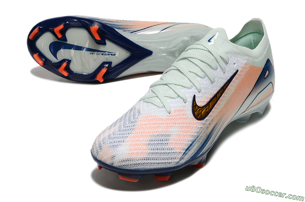Nike Air Zoom Mercurial Vapor 16 Elite FG Firm Ground Soccer Cleats - White/Pink/Blue 3