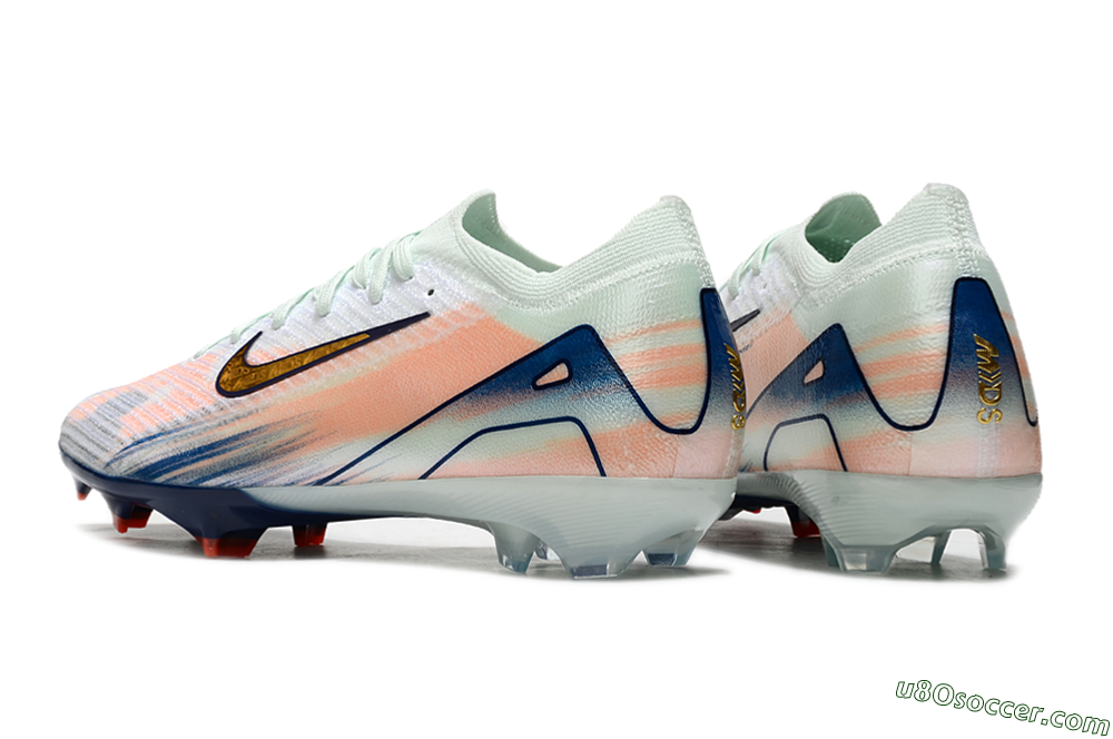 Nike Air Zoom Mercurial Vapor 16 Elite FG Firm Ground Soccer Cleats - White/Pink/Blue 5
